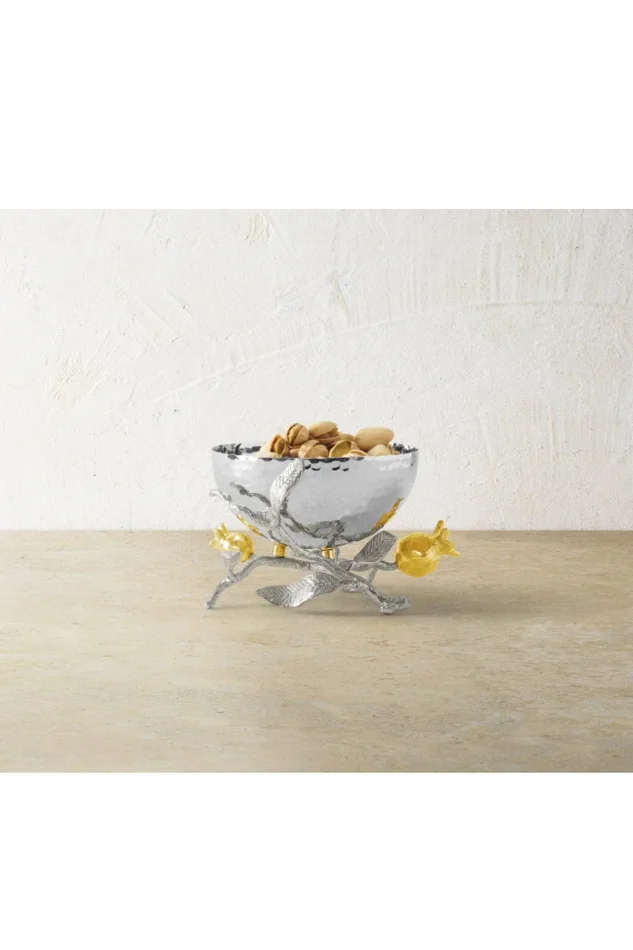 Pomegranate Silver & Gold Nut Bowl