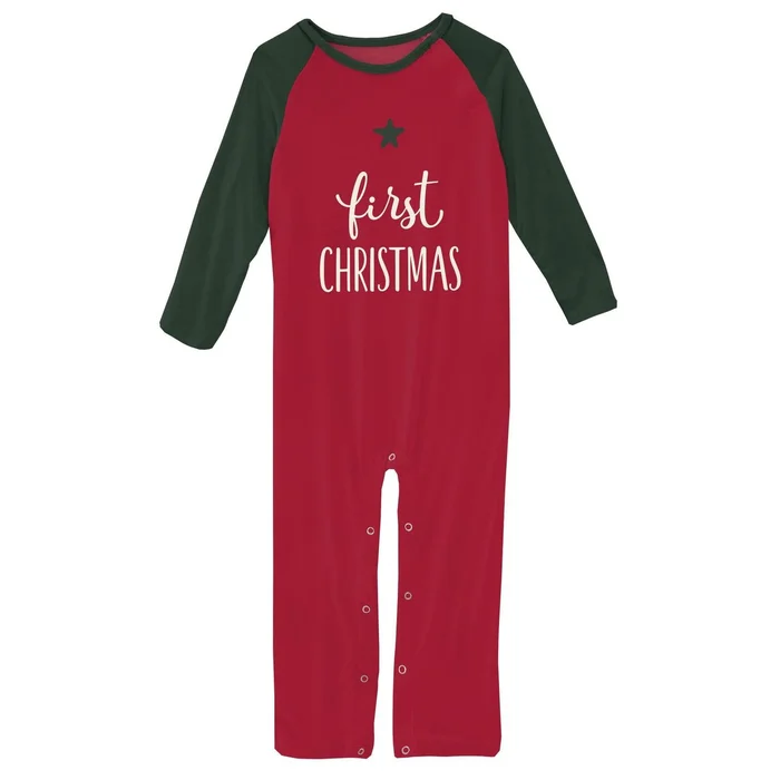 Raglan Romper – Crimson First Christmas