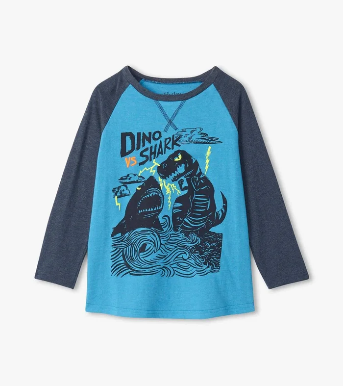 Raglan Tee (Long Sleeve) – Dino vs Shark