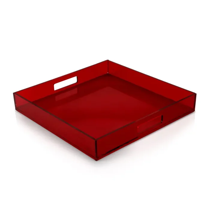 Red Acrylic Square Tray