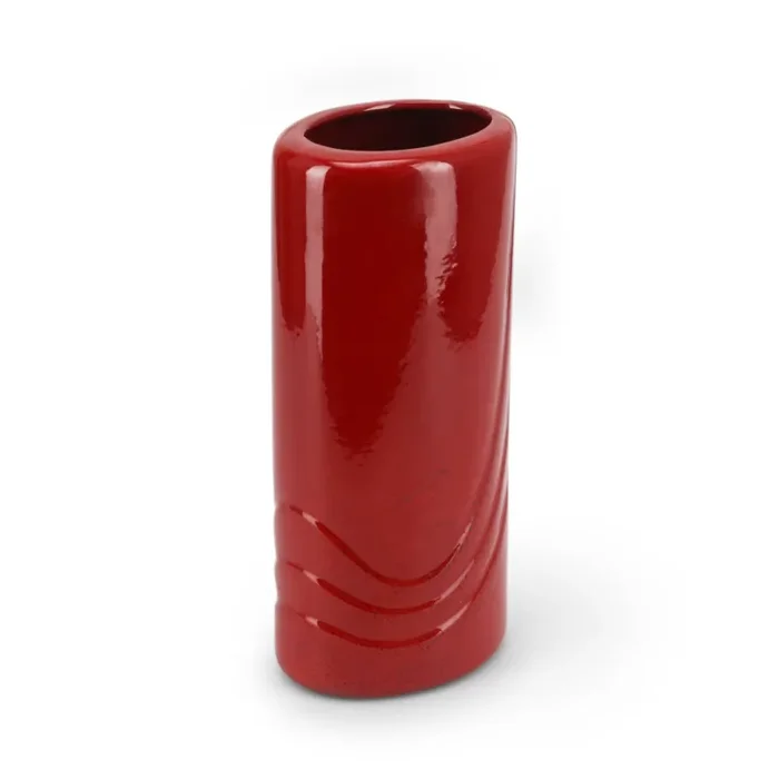 Red Ceramic Deco Cylinder Vase (A+D) Online Sale