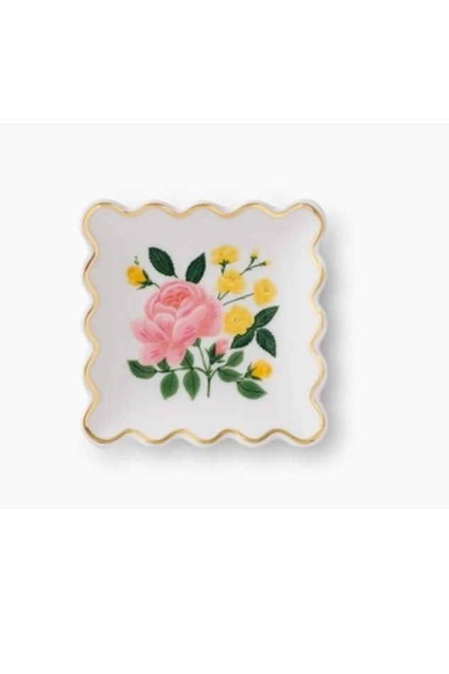 ROSES PORCELAIN SCALLOPED RING DISH