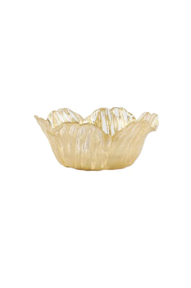 RUFOLO GLASS GOLD FLOWER SMALL BOWL