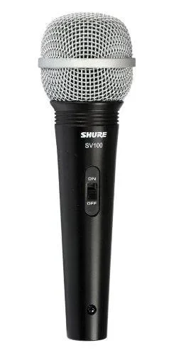 Shure SV100-W Cardioid Dynamic Microphone, On-Off Switch XLR-1/4 Cable, 1/4 Adapter