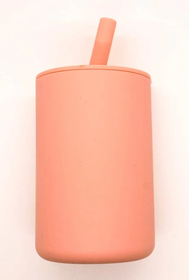 Silicone Cup With Straw – Dusty Pink