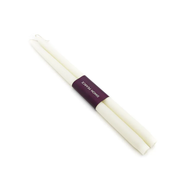 Simon Pearce 18″ Ivory Taper Candle Set