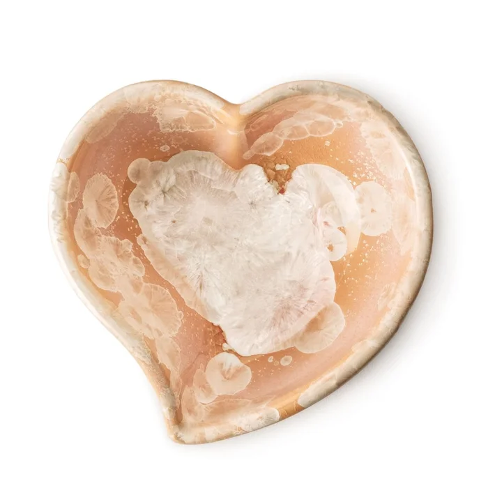 Simon Pearce Crystalline Sunset Twist Heart Bowl