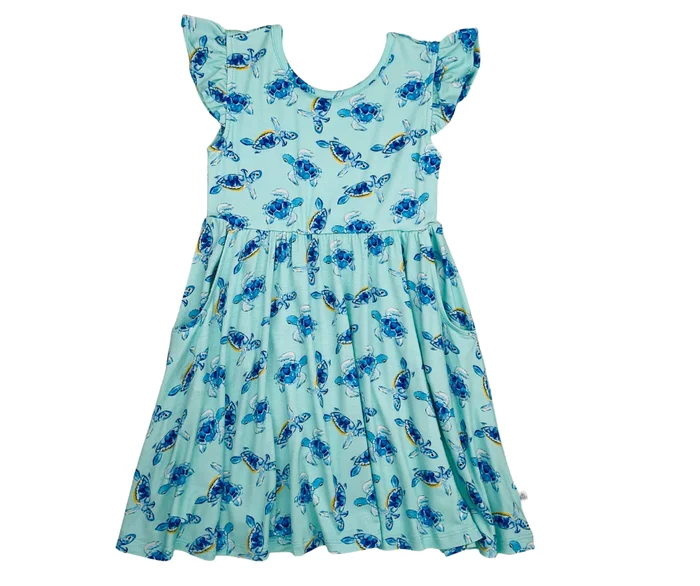 Skater Dress (Ruffle Cap Sleeve) – Baby Sea Turtles