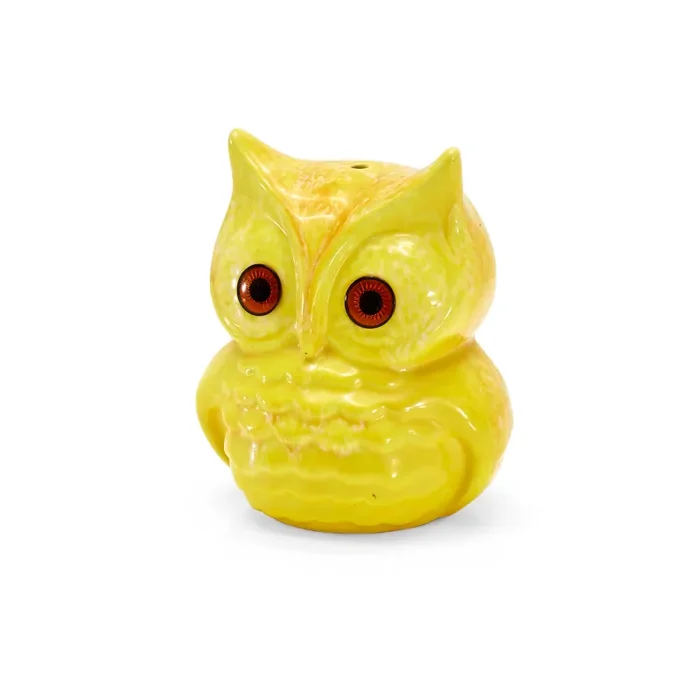 Small Yellow Ceramic Owl Statue Online now