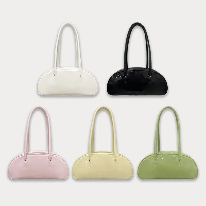 SOMEWHERE BUTTER. Glossy Baguette Bag