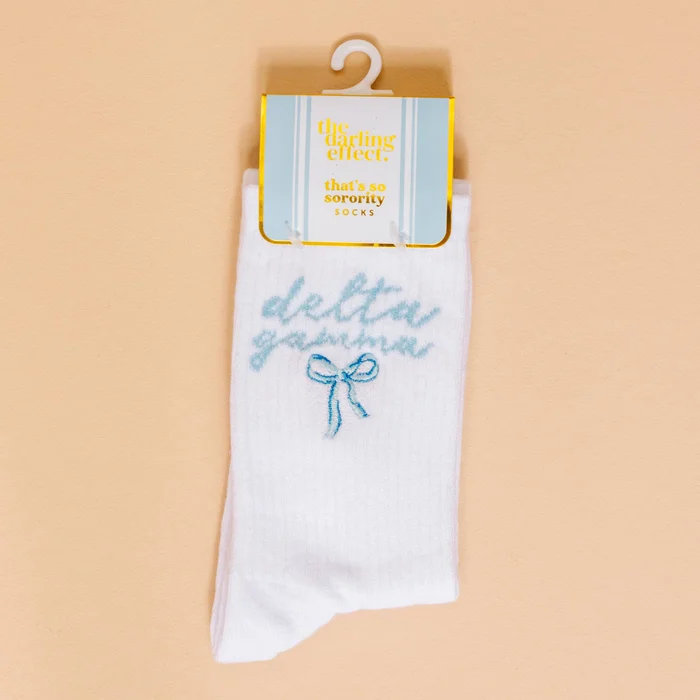 Sorority Embroidered Crew Socks: Delta Gamma