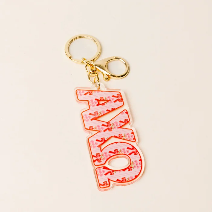 Sorority Oh So Fancy Letter Acrylic Keychain: Alpha Chi Omega