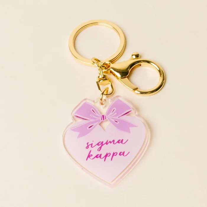 Sorority Sweetheart Bow Acrylic Keychain: Sigma Kappa