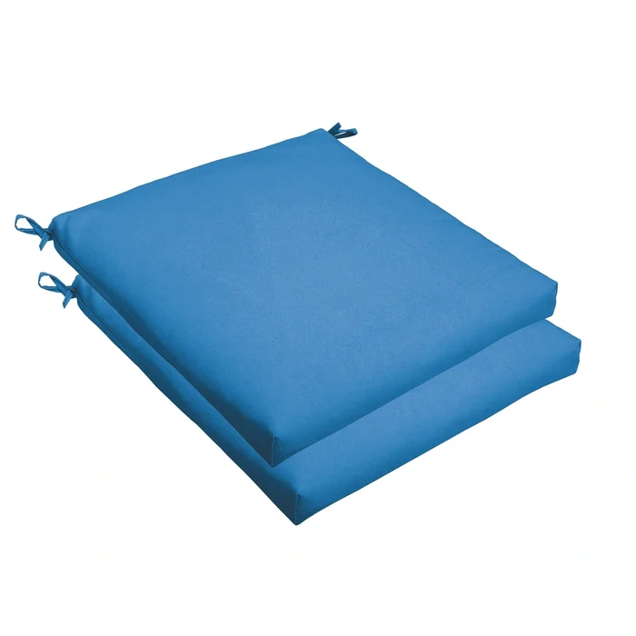 Sorra Home Light Blue 19 x 2.5-inch Chair Cushion – Bristol (Set of 2)