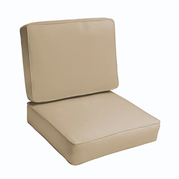 Sorra Home Sloane Beige 23.5-inch Indoor/ Outdoor Corded Chair Cushion Set