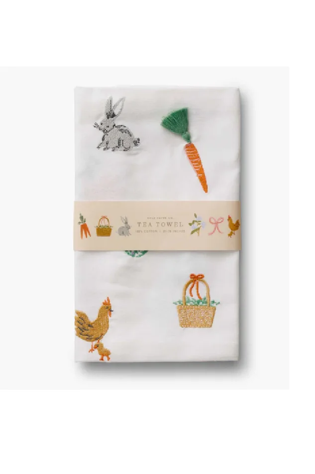 SPRING FARM EMBROIDERED TEA TOWEL