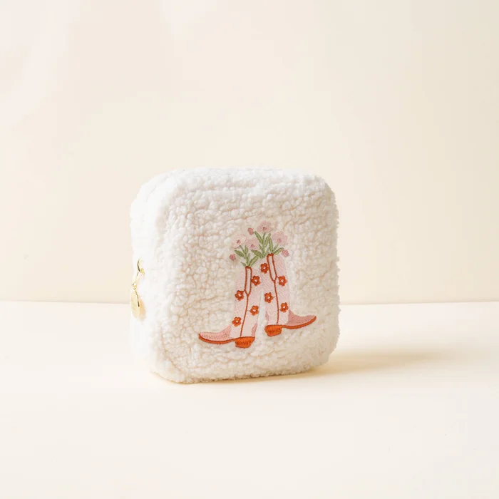 Square Cowgirl Boots Teddy Pouch