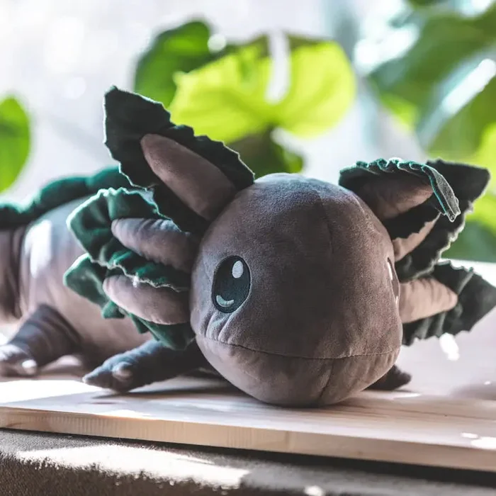 Stuffed Animal – Gray Realistic Axolotl Weighted (2lbs)