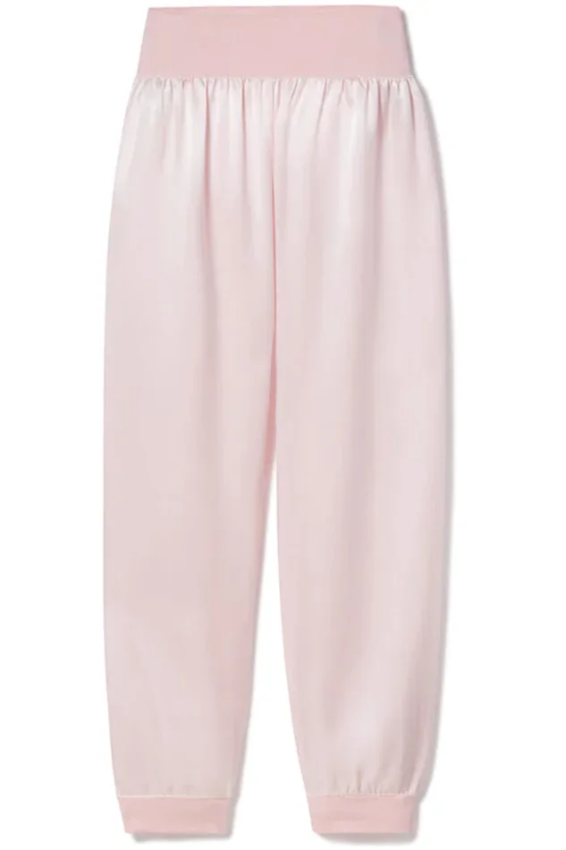 Sunny Satin Jogger With Ribbed Waistband