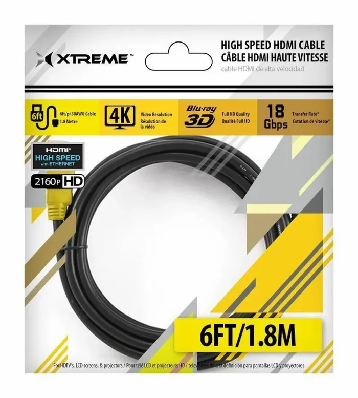 Super High Speed 6ft Hdmi 2.0 4K 3D 18Gbps Supports Ethernet for OLED / LCD TVS