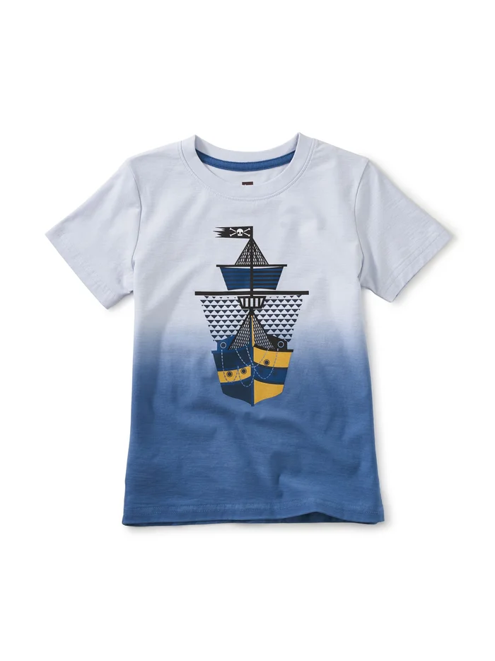 Tee Short Sleeve (Youth) -Dip Dye Ship Shape Graphic Tee