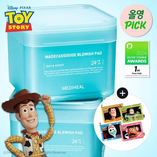 [TOY STORY EDITION] MEDIHEAL MADECASSOSIDE BLEMISH PAD (1+1) (+RANDOM POUCH)