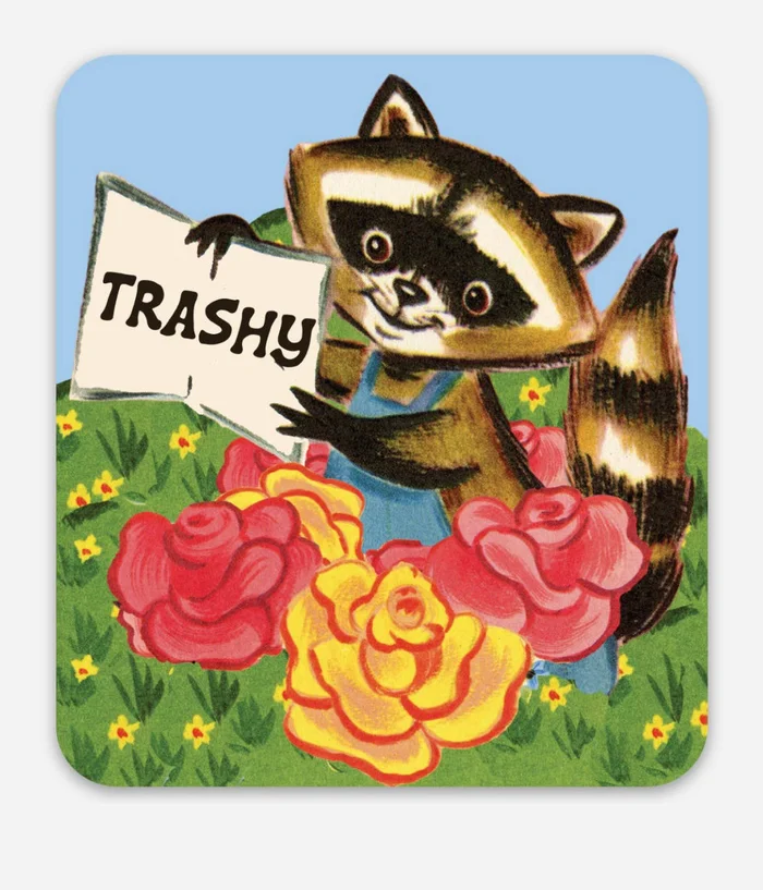 Trashy Racoon Sticker – Vintage Style Stickers