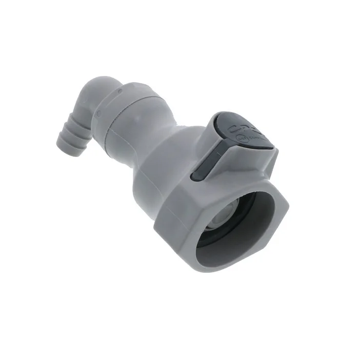 UDC Valved Elbow Hose Barb Coupling Body – 3/8 ID Barb Silicone O-Ring