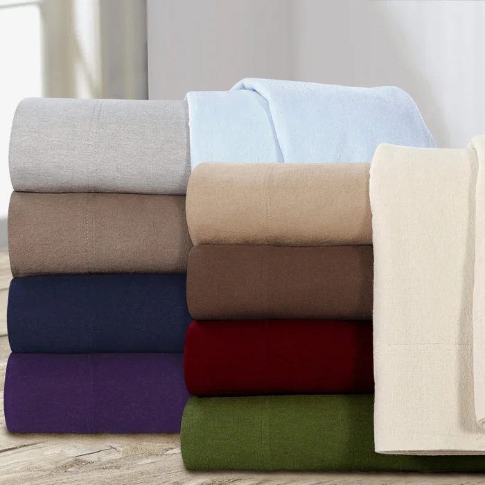 Ultra-soft 5-ounce Solid Flannel Pillowcases (Set of 2)