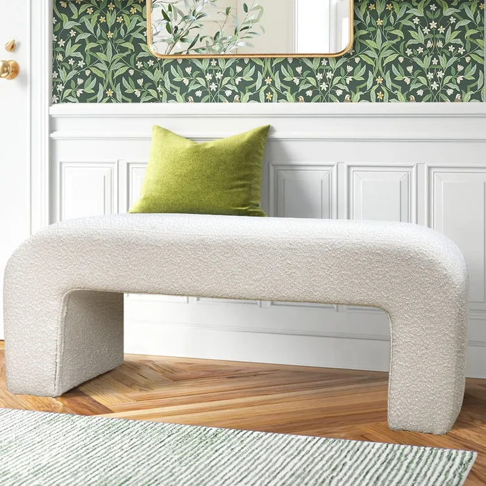 Upholstered Beige Bench