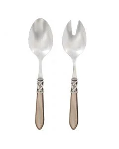 Vietri Aladdin Antique Taupe Salad Server Set