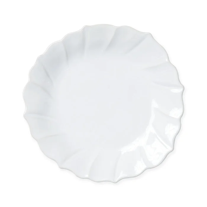 Vietri Incanto Stone White Ruffle Dinner Plate