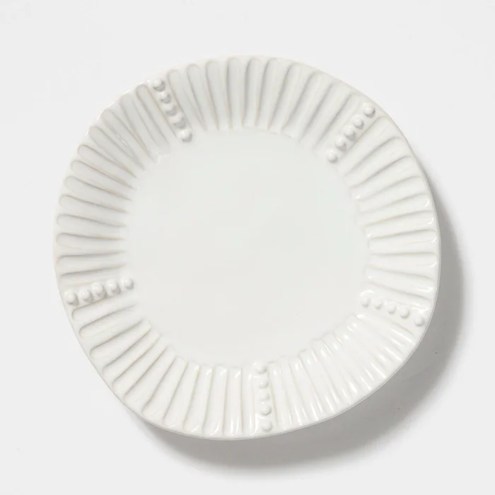 Vietri Incanto Stone White Stripe Salad Plate