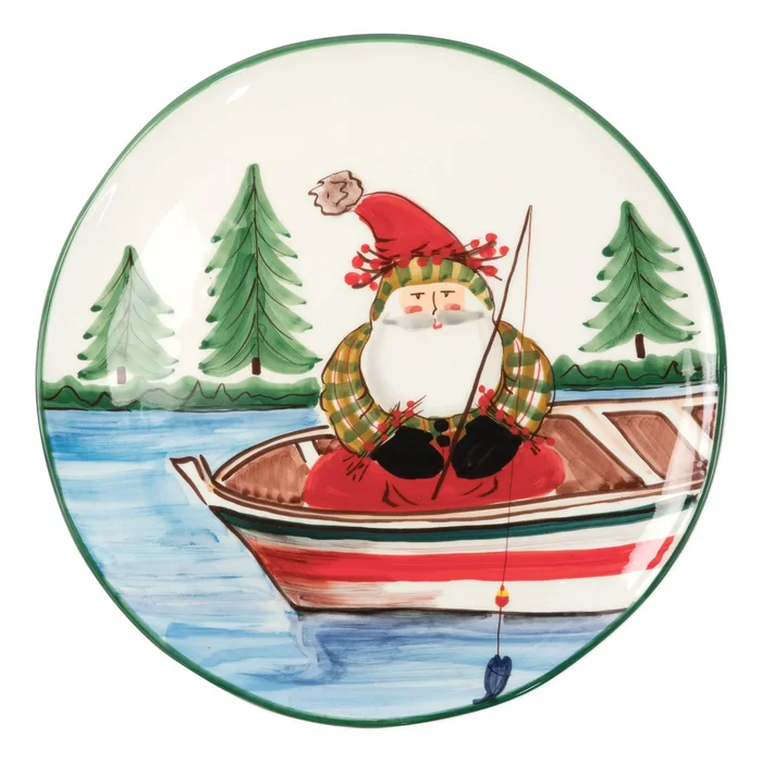Vietri Old St. Nick Fishing Round Platter