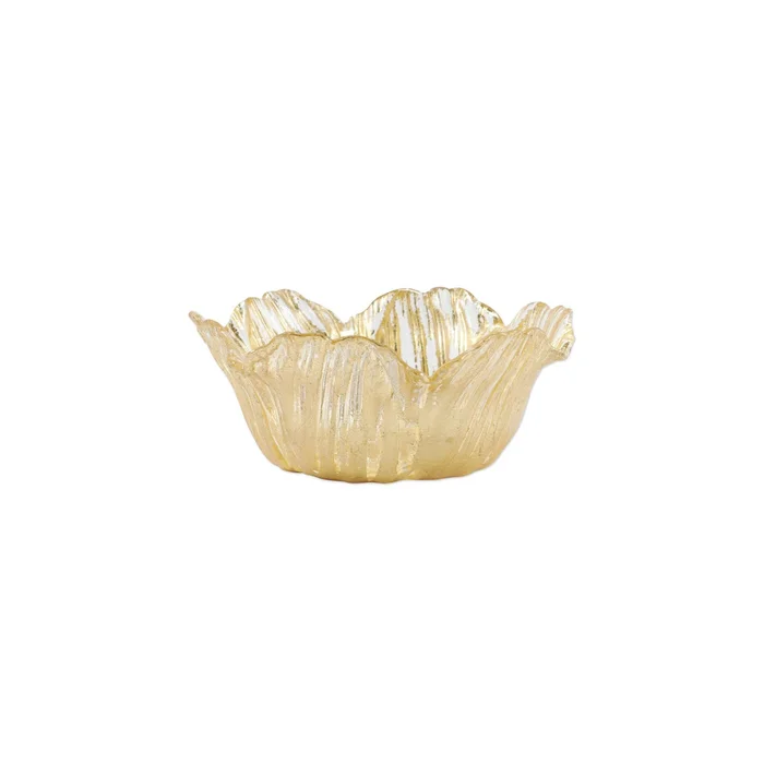 Vietri Rufolo Glass Gold Flower Small Bowl