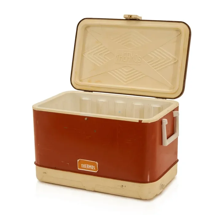 Vintage Red Thermos Brand Cooler