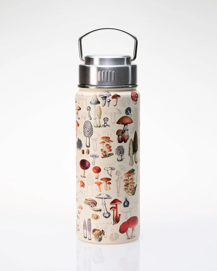 Water Bottle (Stainless Steel) – Mushrooms 18o