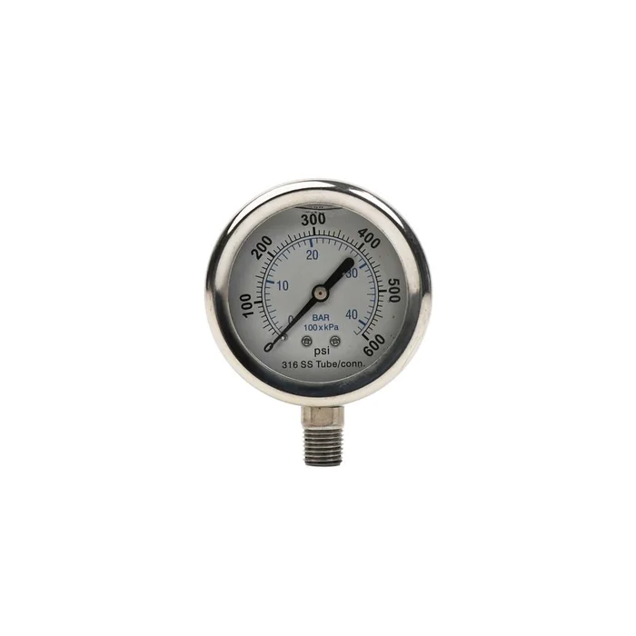 Water Pressure Gauge 600 PSI, 1/4″ MPT, 2.5″ Dial, Lower Back Mount, SS Case