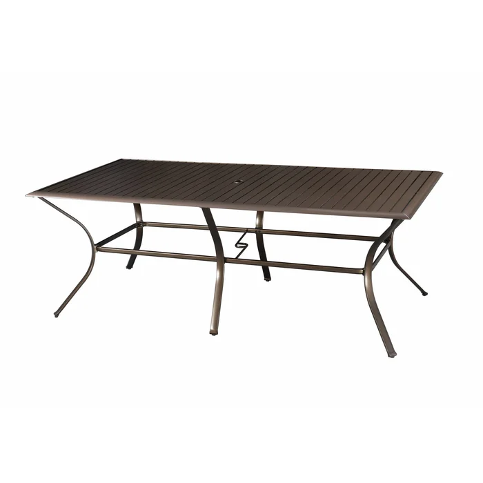 Westin Aluminum Outdoor Slat Top Patio Dining Table- Bronze