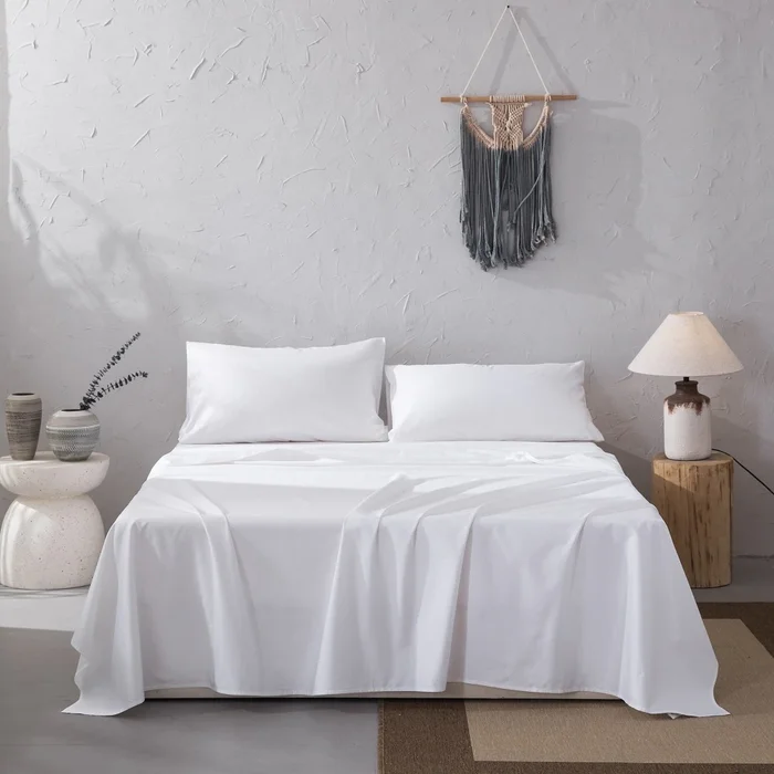 WHOLINENS Cotton Sateen Hotel Collection 400 TC Sheet Set, 17″ Pocket