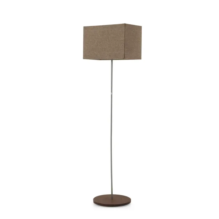 Wood Base Metal Floor Lamp