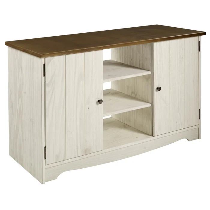 Wood Buffet Sideboard White Distressed