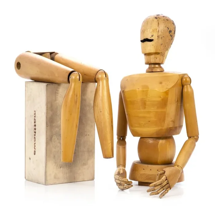 Wood Carved Large Marionette Figurine