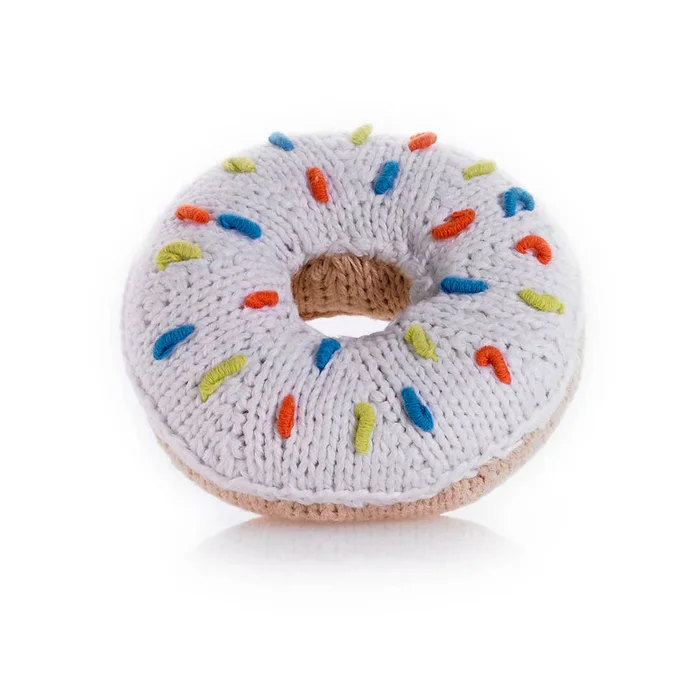 Yarn Rattle – White Donut