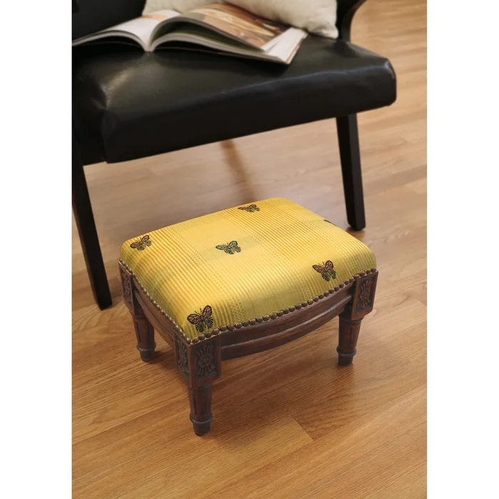 Yellow Butterfly Footstool